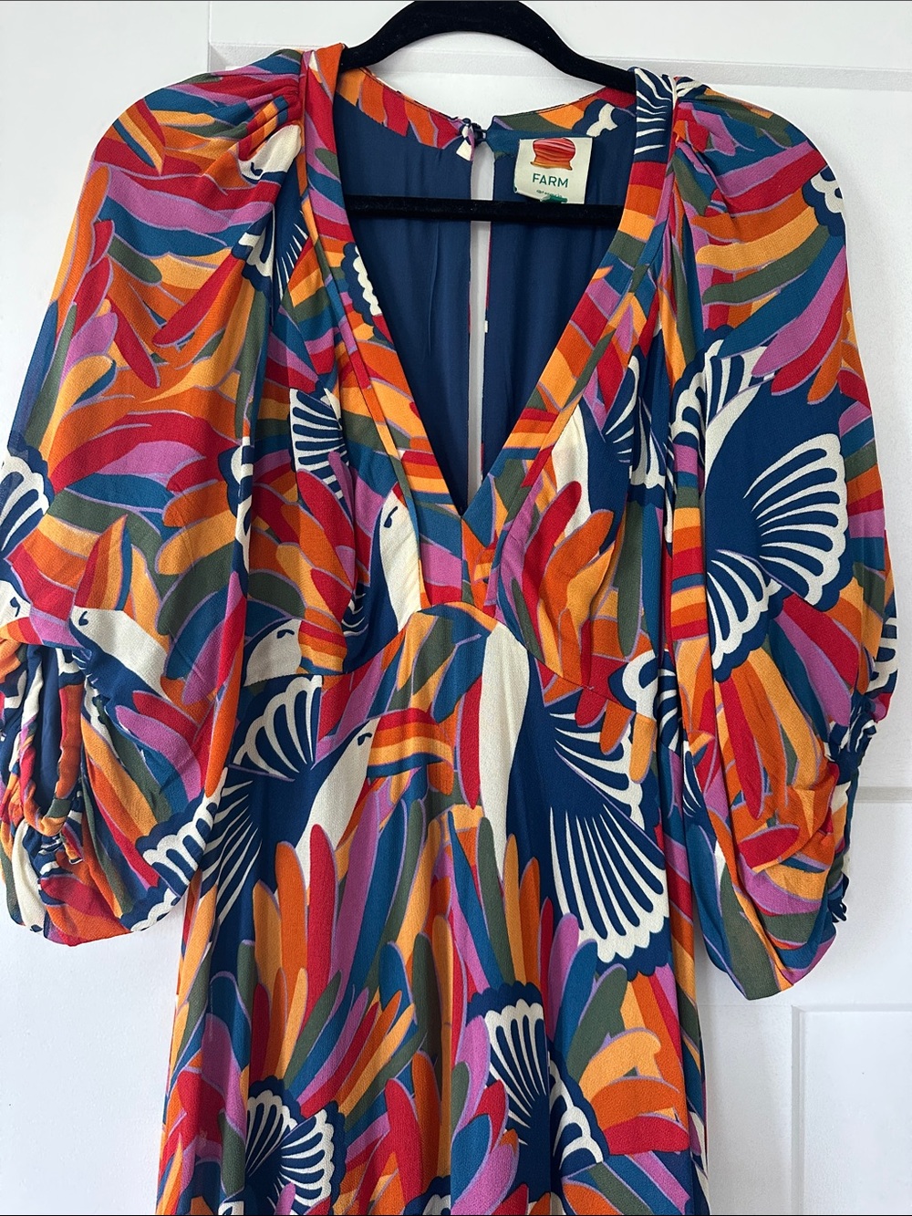 FARM Rio Navy Multicolor High-Low Maxi Dress - Picture 4 of 4